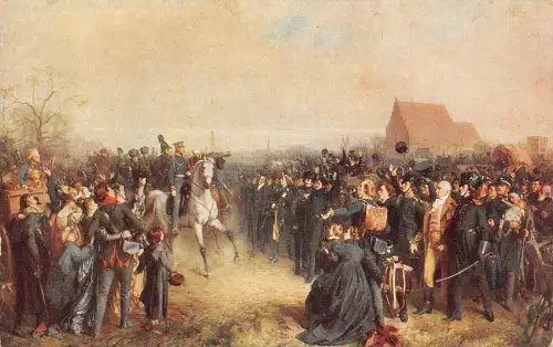 L177 Deutschland Julius Scholtz Gemälde 1813 Kaiser Wilhem II Vintage Postkarte