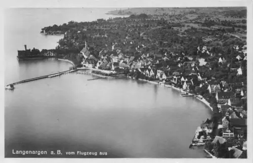 L188 Deutschland 1927 Langenargen a Bodensee Luftaufnahme Vintage Postkarte