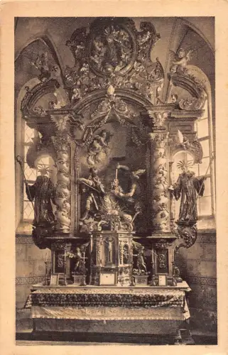 L195 Deutschland Obermang Pfarrkirche Hochaltar Heiligtum Kirche Vintage Postkarte