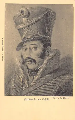 L076 Deutschland Ferdinand von Schill Portrait Postkarte