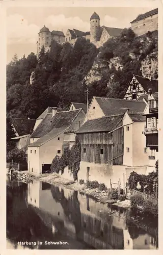 L195 Deutschland 1935 Harburg in Schwaben alte Postkarte