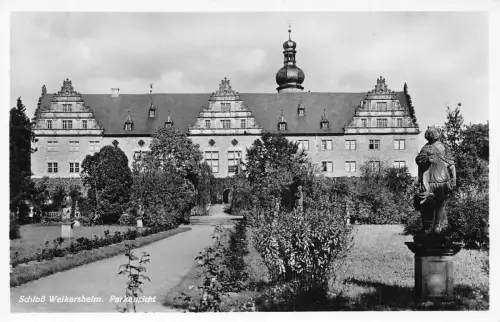 L188 Deutschland Schloss Weikersheim Parkansicht Schloss Vintage Postkarte