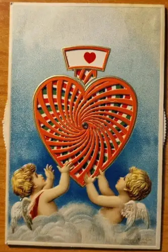L220 Valentinstag Grüße 1913 Cherubs Kaleidoskop mechanische Postkarte