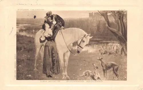 A092 Gemälde 1914 Les Adieux Der Abschied signiert Frank Calderon Romantik Postkarte