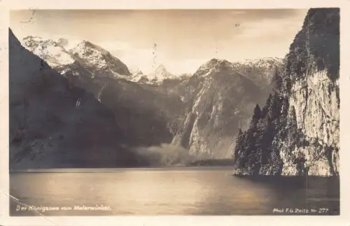 L012 Deutschland 1928 Der Königssee vom Malerwinkel Klippen Vintage Postkarte