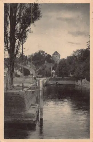 L014 Deutschland 1913 Überlingen, Bodensee Mantelhalfen Fluss Postkarte