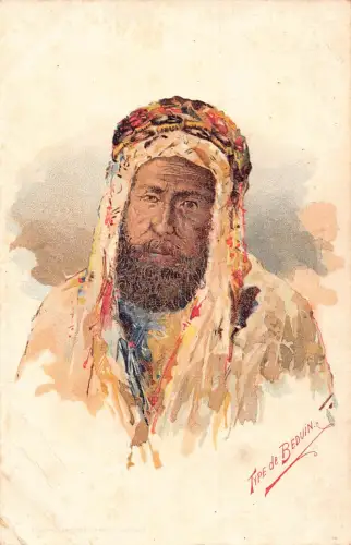 B665 Ägypten Beduinentyp Typ de Beduinen Kunstportrait Ureinwohner Ethno Postkarte