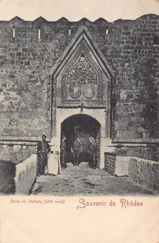 B665 Griechenland Souvenir de Rhodes Porte du Chateau cote nord Postkarte