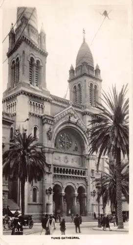 B665 Tunesien 1936 Tunis Kathedrale RPPC Vintage Postkarte