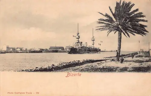 B666 Tunesien Bizerte Gesamtansicht Vintage Postkarte