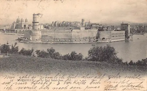 C020 Frankreich, Marseille Le Fort Saint-Jean 1903 alte Postkarte