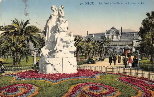 C020 Frankreich, Nice Le Jardin Public et le Casino 1924 alte Postkarte