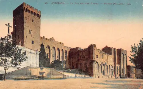C020 Frankreich, Avignon Papstpalast Vintage Postkarte