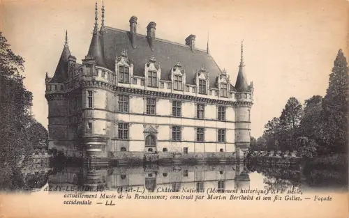 C021 Frankreich, Azay le Rideau Le Chateau National Vintage Postkarte