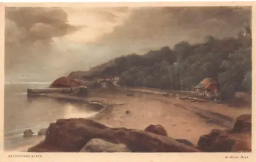 B180 England Babbacombe Beach Art by Andrew Beer Vintage Postkarte
