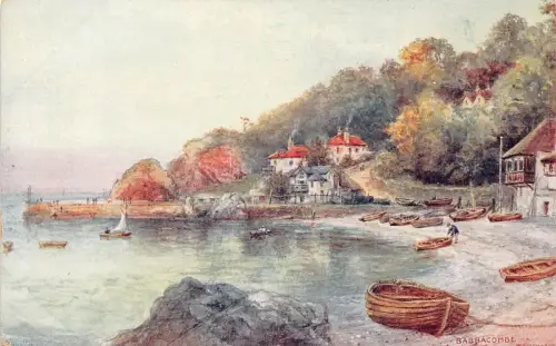 B178 England Babbacombe Boote Kunst Postkarte