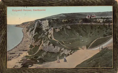 B182 England 1911 Holywell Retreat Eastbourne Passepartout Vintage Postkarte