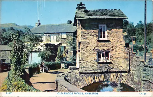 B181 England Ambleside Old Bridge House Vintage Postkarte