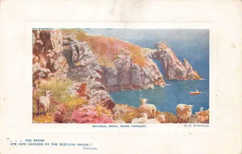 B181 England Natural Arch near Torquay Art Passepartout Vintage Postkarte