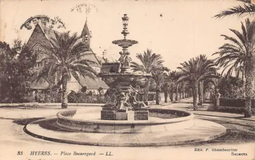 C021 Frankreich, Hyeres Place Beauregard 1919 alte Postkarte