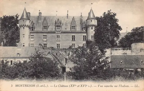 C021 Frankreich, Montresor Le Chateau Vintage Postkarte