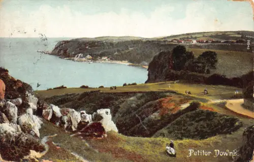 B179 England 1914 Petitor Downs Vintage Postkarte