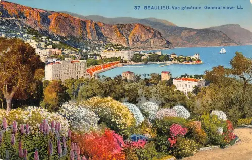 C021 Frankreich, Beaulieu Gesamtansicht Vintage Postkarte