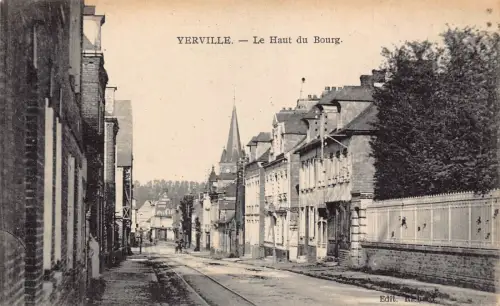 A913 Frankreich Verville Haut du Bourg Straße Vintage Postkarte