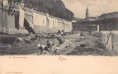 A913 Frankreich Schöne Les Blanchisseuses Frauen Wäsche waschen Vintage Postkarte