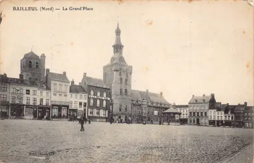 A914 Frankreich Bailleul Grand Place Platz A La Belle Vue Vintage Postkarte