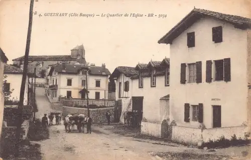 A913 Frankreich Guethary Quartier de l'Eglise Vintage Postkarte