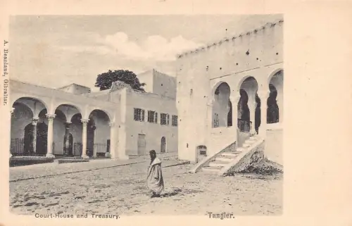 B666 Marokko Tanger Court House and Treasury Vintage Postkarte