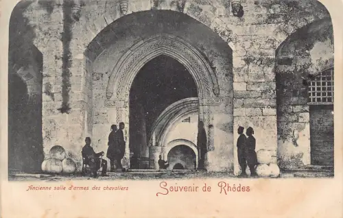 B667 Griechenland Souvenir de Rhodes Ancienne salle d'armes des chevaliers Postkarte