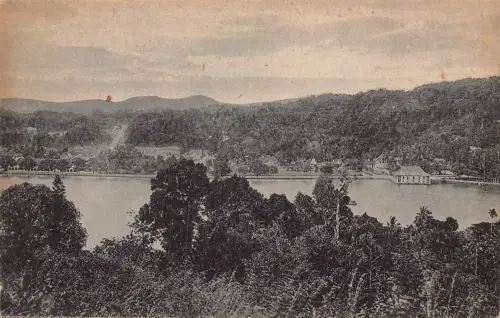 B667 Sri Lanka Ceylon Kandy See Gesamtansicht Vintage Postkarte