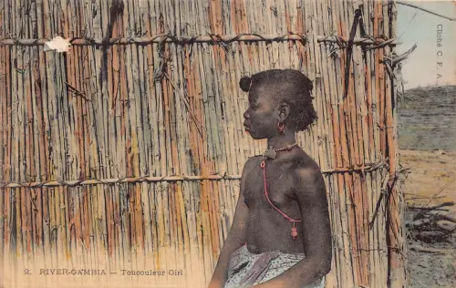 B668 Gambia River-Gambia Semi-Nude Native Toucouleur Girl Ethno Postcard