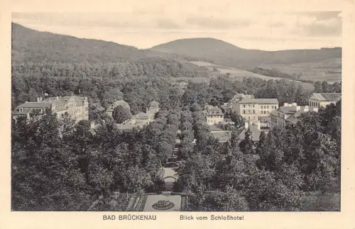 L196 Deutschland Bad Brückenau Blick vom Schlosshotel Vintage Postkarte