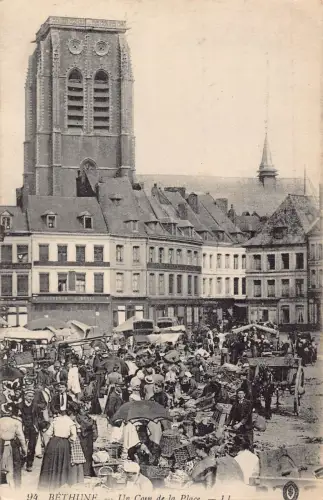 A914 Frankreich Bethune Coin de la Place Markt Vintage Postkarte