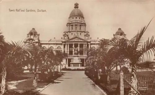 A916 Südafrika Rathaus und Gärten Durban Vintage Postkarte