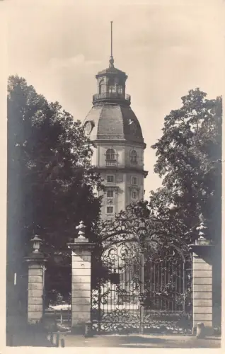 L195 Deutschland Karlsruher Schlossturm Fasanengartentor Vintage Postkarte