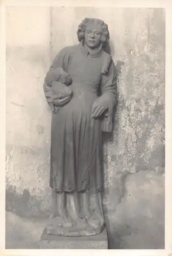 L194 Deutschland Rothenburg Tauber Steinfigur Franziskanekirce Scupture Postkarte