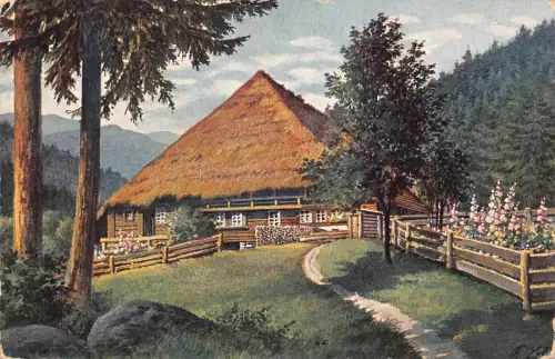 L345 Deutschland Gemälde Karl Lederle Im Hochschwarzwald Vintage Postkarte