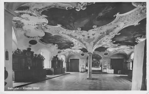 L196 Deutschland Sakristei Kloster Ettal Interieur Vintage Postkarte
