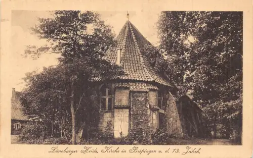 L344 Deutschland Lüneburger Heide Kirche in Bispingen AD 13 Jahre alte Postkarte