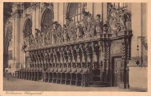 L342 Deutschland Waldsassen Kirche Innenraum Chorgestuehl Vintage Postkarte