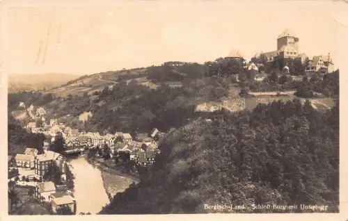 L264 Deutschland Bergisch-Land Schloss Burg mit Unterburg Zitadelle Vintage Postkarte