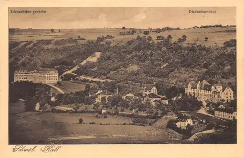 L341 Deutschland Schwäb Hall Schwachsinnigenheim Diakonissenhaus Vintage Postkarte