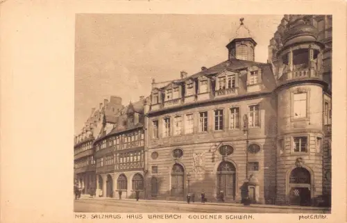 L345 Deutschland Salzhaus Haus Wanebach Goldener Schwan Vintage Postkarte