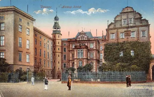 L016 Deutschland 1922 Schloss Dessau Herzogl Vintage Postkarte