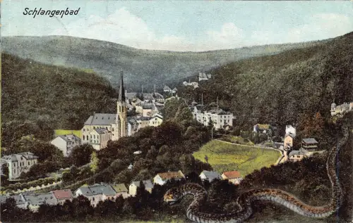 A101 Deutschland 1906 Schlangenbad Gesamtansicht Vintage Postkarte