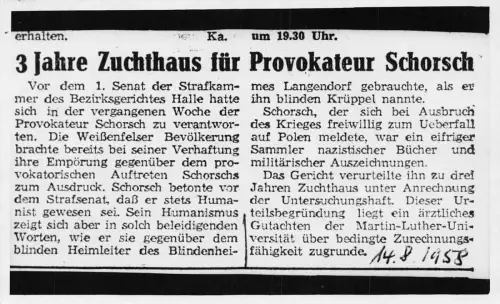 L408 Deutschland Zeitung 1958 Schorsch Satz Vintage Postkarte